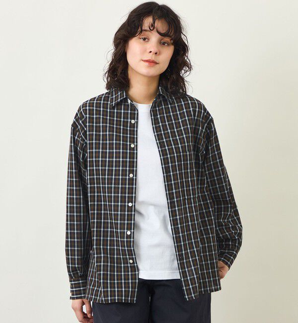 MACKINTOSH PHILOSOPHY「GREY LABEL ボイルチェックレギュラーカラーシャツ」|シャツ・ブラウス|ブラウン
