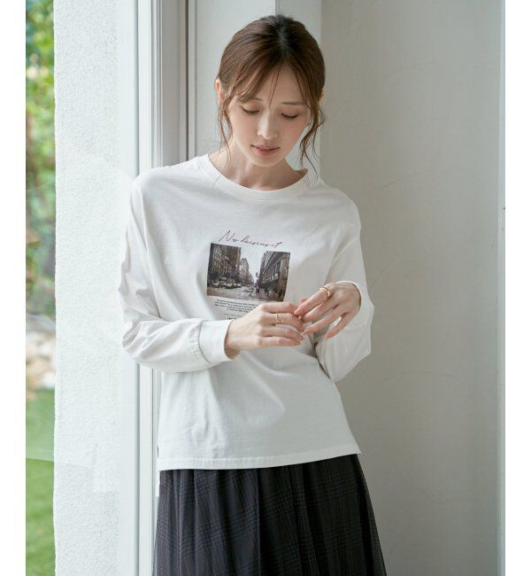 ikka「ロゴフォトプリントスウェットＴ」|Tシャツ・カットソー|
