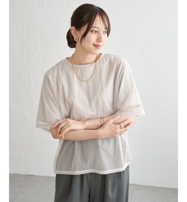 ikka「チュールレイヤードプルオーバー」|Tシャツ・カットソー|