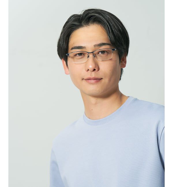  「スクエア型 メガネ | 軽量 眼鏡 伊達メガネ おしゃれ 読書 ビジネス STANDARD レンズ交換券付」|メガネ|ネイビー2