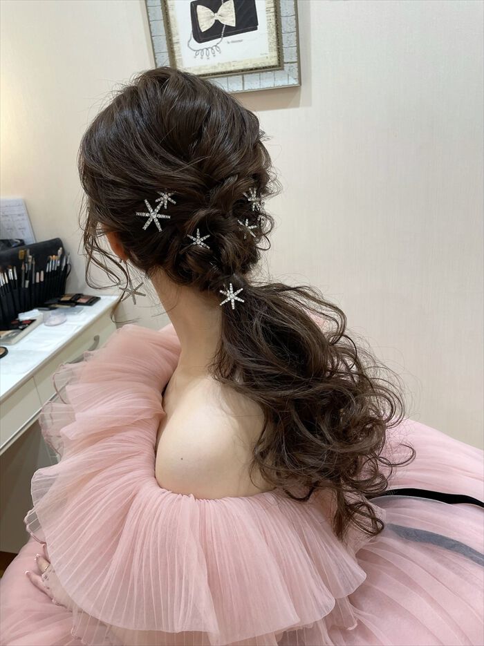 BACKYARD FAMILY「ブライダル ヘアアクセサリー 通販 ヘアピン 6本セット 星 大きめ スターモチーフ 月モチーフ」|その他|