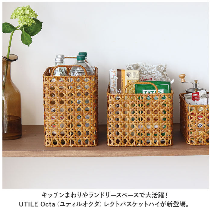 BACKYARD FAMILY「ユティルオクタ バスケット カゴ 通販 UTILE Octa レクトバスケットハイ かご 大きい」|その他|