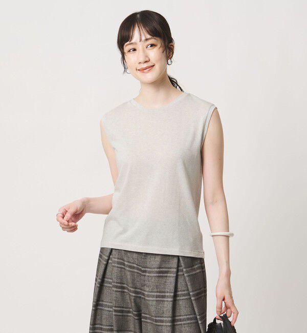 UNITED ARROWS「ラメ テンジク ノースリーブ カットソー」|Tシャツ・カットソー|