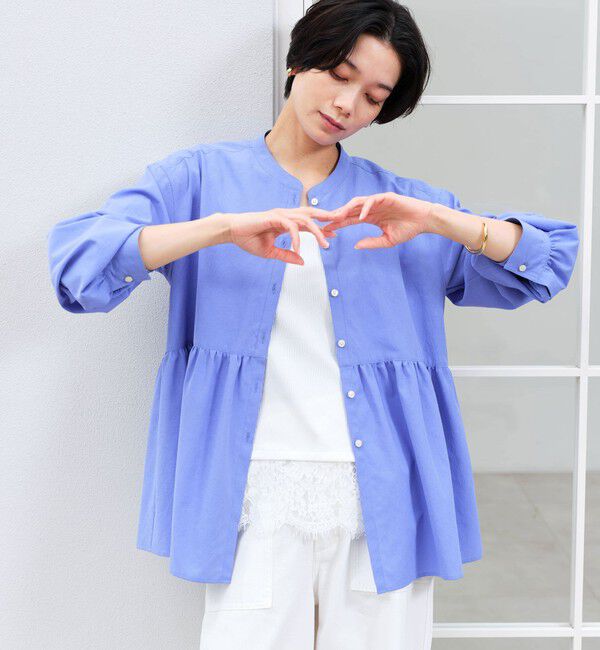 UNITED ARROWS green label relaxing「［size SHORTあり］ペプラム ブラウス UVカット 通気性 吸水速乾」|シャツ・ブラウス|LILAC