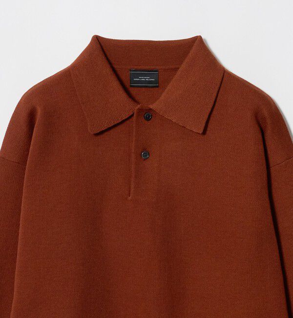 UNITED ARROWS green label relaxing「スムース ニット 長袖 ポロシャツ -ウォッシャブル-」|ポロシャツ|
