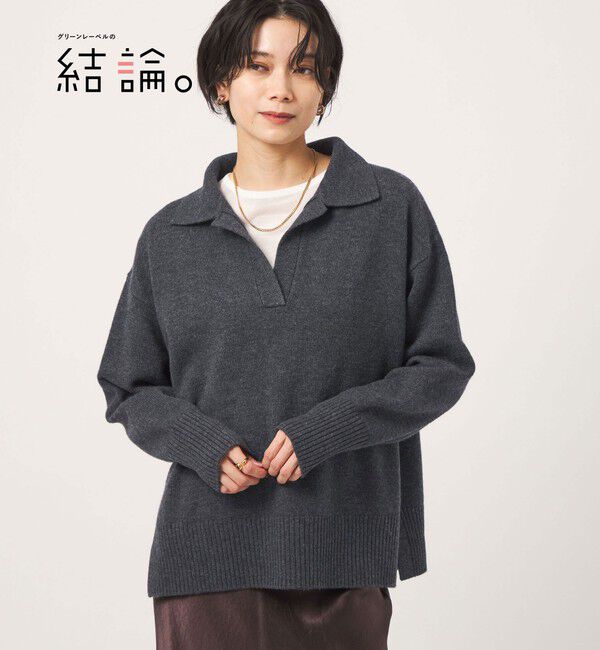 UNITED ARROWS green label relaxing「【結論シリーズ】エリ・エリートニット」|ニット・セーター|DK.GRAY