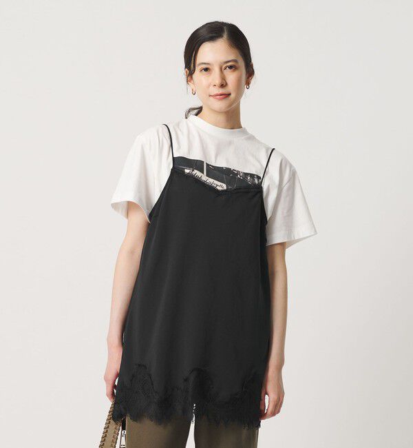 BEAUTY&YOUTH UNITED ARROWS「レース サテン キャミソール ウォッシャブル」|キャミソール|BLACK