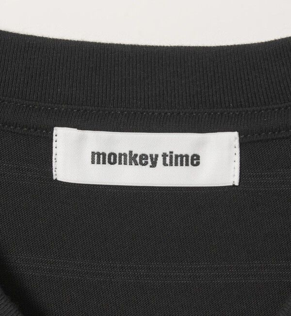 MONKEY TIME「ウォッシュド ボーダー Vネック ロングスリーブ Tシャツ」|Tシャツ・カットソー|