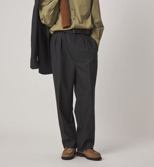 STEVEN ALAN「＜Steven Alan＞ マットピケ イン ツープリーツ ドレス トラウザーズ II」|スラックス|
