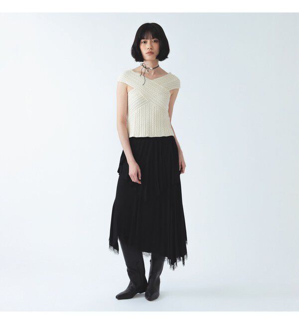 Ray BEAMS 「ケーブル クロスネック ニット タンクトップ」|その他|