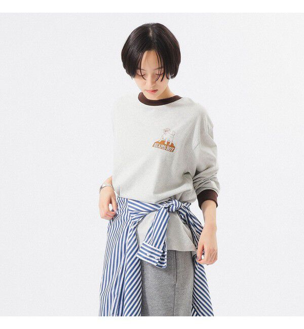 BEAMSBOY「【別注】Champion / BOYロゴ リンガーTシャツ」|Tシャツ・カットソー|