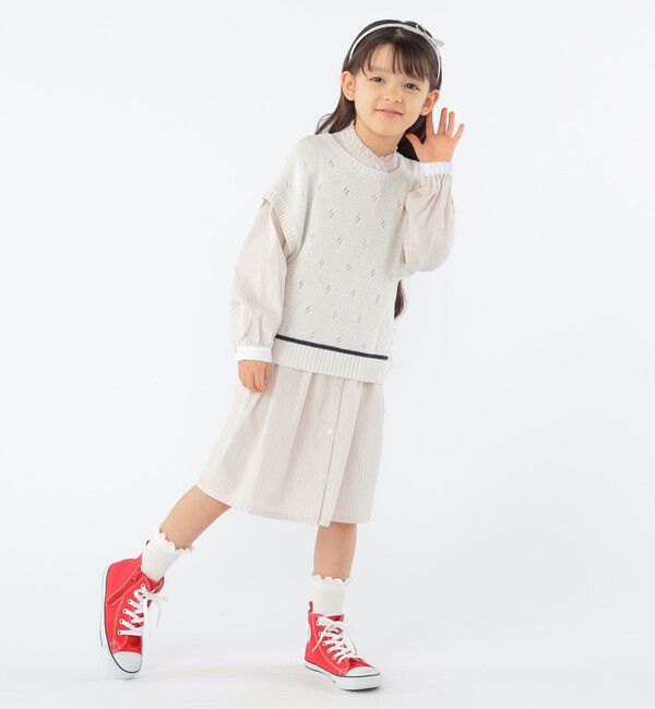 SHIPS KIDS「SHIPS KIDS:100～130cm / フリル シャツ ワンピース」|ワンピース|