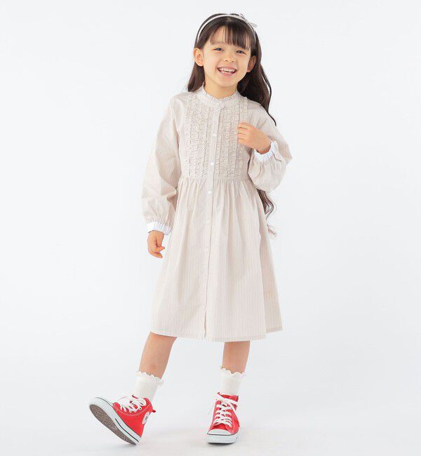 SHIPS KIDS「SHIPS KIDS:100～130cm / フリル シャツ ワンピース」|ワンピース|