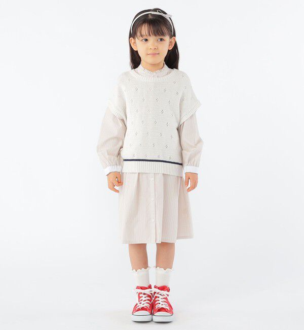 SHIPS KIDS「SHIPS KIDS:100～130cm / フリル シャツ ワンピース」|ワンピース|