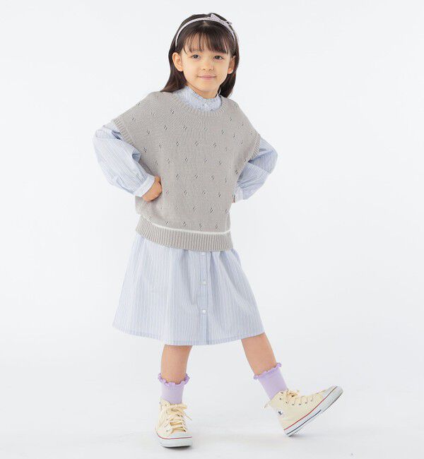SHIPS KIDS「SHIPS KIDS:100～130cm / フリル シャツ ワンピース」|ワンピース|