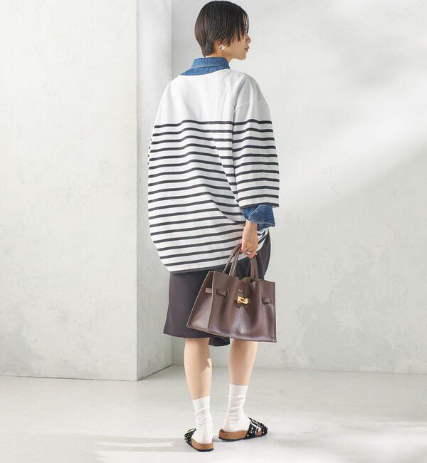 SHIPS for women「【SHIPS別注】Le minor: パネル ボーダー チュニック」|Tシャツ・カットソー|