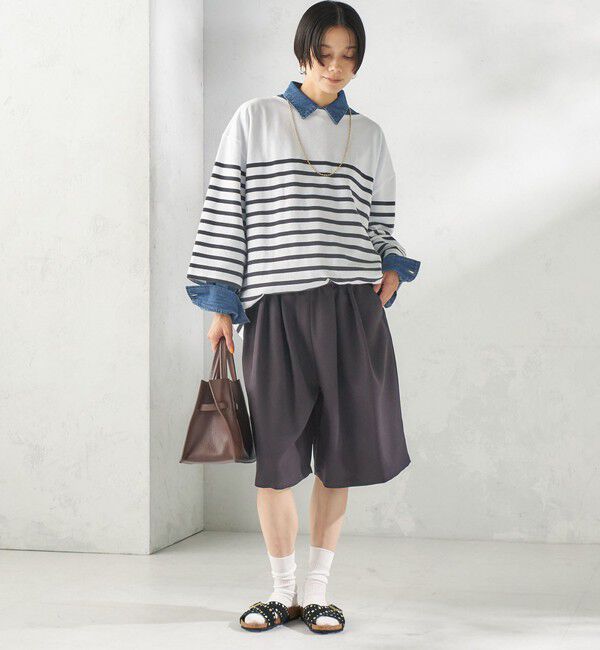 SHIPS for women「【SHIPS別注】Le minor: パネル ボーダー チュニック」|Tシャツ・カットソー|