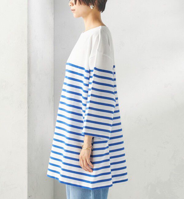 SHIPS for women「【SHIPS別注】Le minor: パネル ボーダー チュニック」|Tシャツ・カットソー|