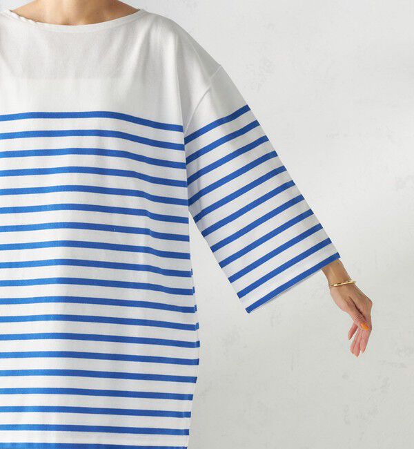 SHIPS for women「【SHIPS別注】Le minor: パネル ボーダー チュニック」|Tシャツ・カットソー|