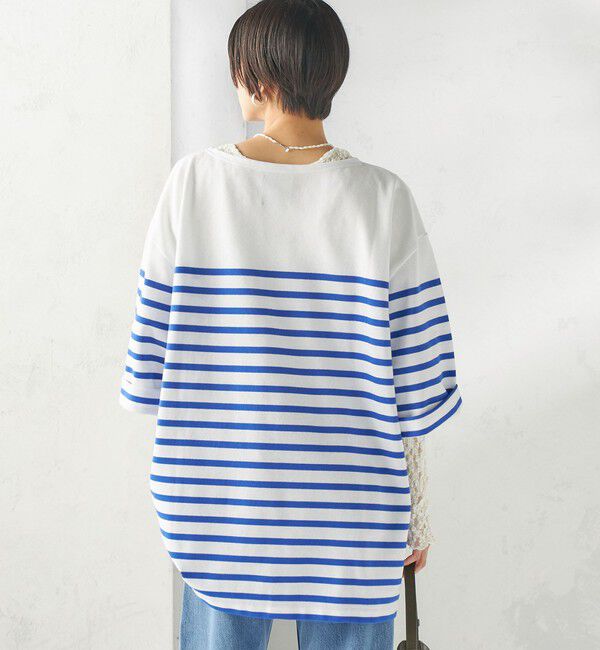 SHIPS for women「【SHIPS別注】Le minor: パネル ボーダー チュニック」|Tシャツ・カットソー|