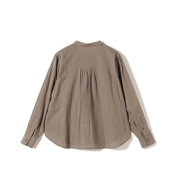 SHIPS for women「【WEB限定】〈手洗い可能〉チェック フリル ロングスリーブ シャツ（ベージュ）」|シャツ・ブラウス|