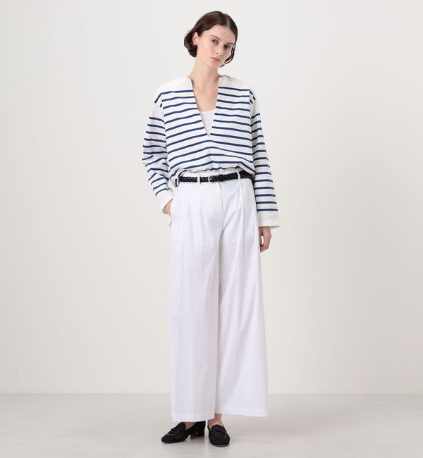 MACPHEE「パネルボーダー キーネックプルオーバー」|Tシャツ・カットソー|