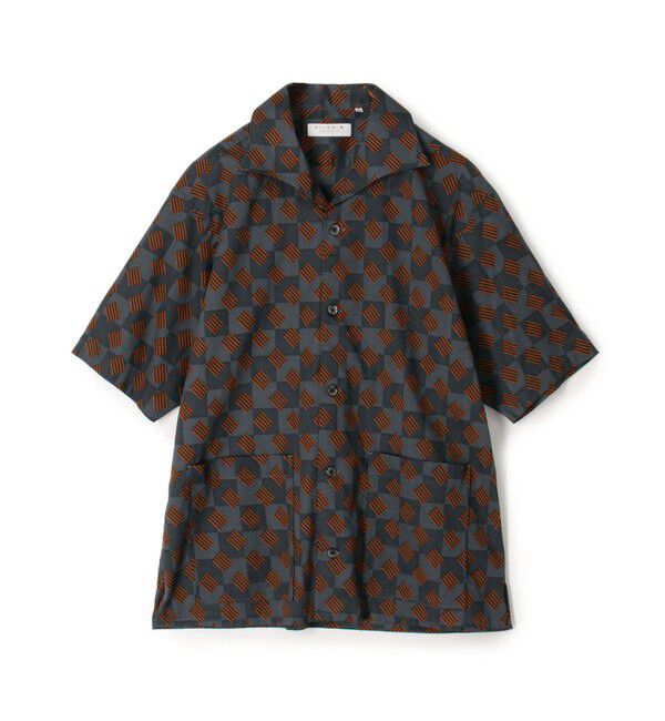 TOMORROWLAND MENS「コットン ビンテージプリント ハーフスリーブシャツ」|シャツ・ブラウス|68 グレー系