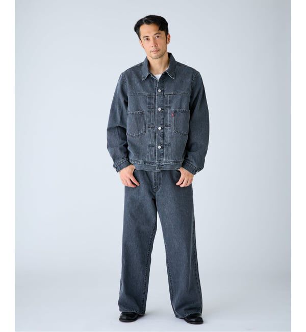 EDIFICE「Levi&rsquo;s(リーバイス) 別注 Baggy Wide Leg デニムパンツ ASH BLACK（L30）」|デニム|