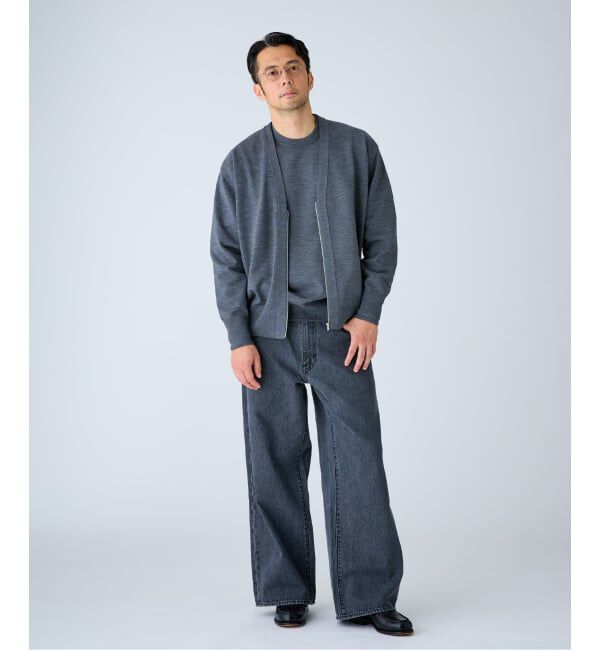 EDIFICE「Levi&rsquo;s(リーバイス) 別注 Baggy Wide Leg デニムパンツ ASH BLACK（L30）」|デニム|