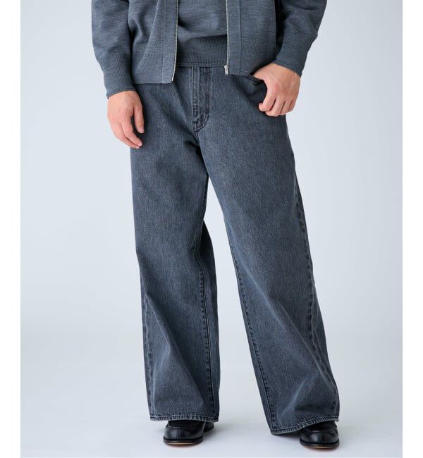 EDIFICE「Levi&rsquo;s(リーバイス) 別注 Baggy Wide Leg デニムパンツ ASH BLACK（L30）」|デニム|