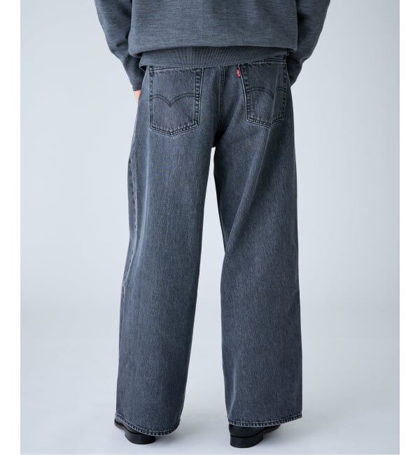 EDIFICE「Levi&rsquo;s(リーバイス) 別注 Baggy Wide Leg デニムパンツ ASH BLACK（L30）」|デニム|