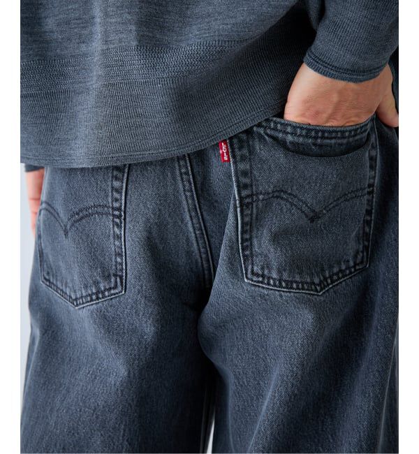 EDIFICE「Levi&rsquo;s(リーバイス) 別注 Baggy Wide Leg デニムパンツ ASH BLACK（L30）」|デニム|