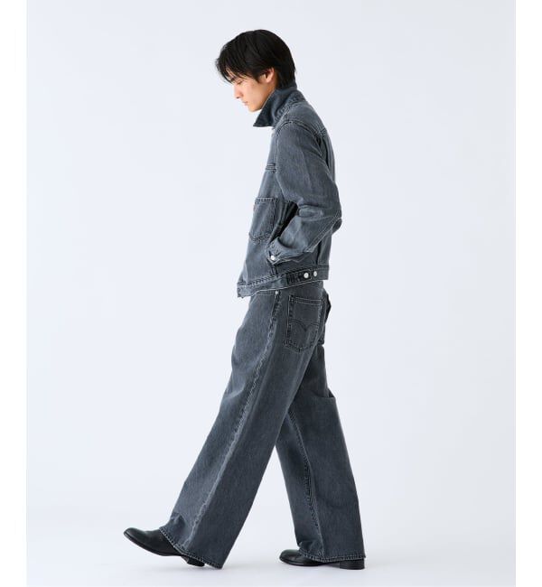 EDIFICE「Levi&rsquo;s(リーバイス) 別注 Baggy Wide Leg デニムパンツ ASH BLACK（L30）」|デニム|