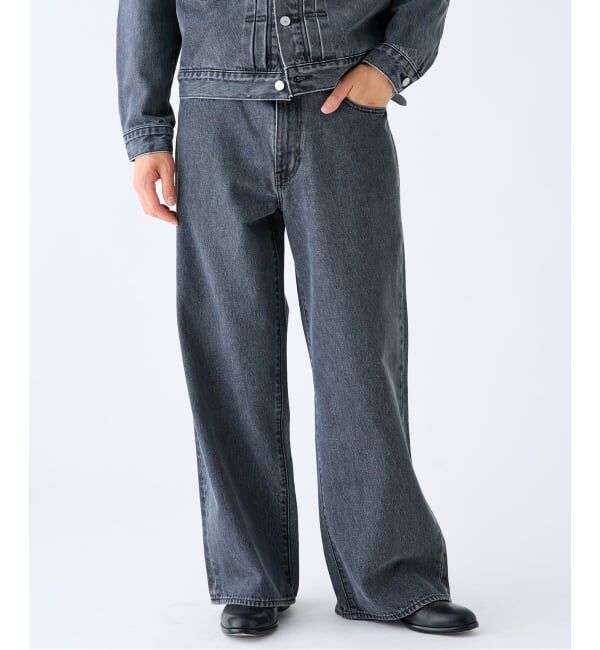 EDIFICE「Levi&rsquo;s(リーバイス) 別注 Baggy Wide Leg デニムパンツ ASH BLACK（L30）」|デニム|