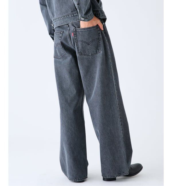 EDIFICE「Levi&rsquo;s(リーバイス) 別注 Baggy Wide Leg デニムパンツ ASH BLACK（L30）」|デニム|