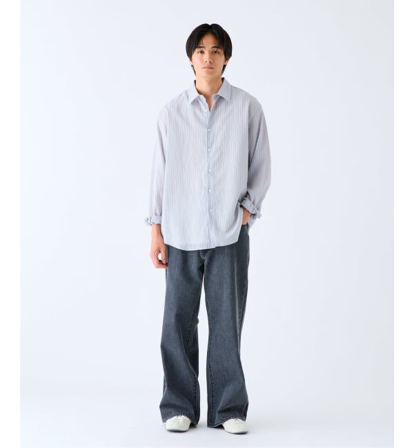 EDIFICE「Levi&rsquo;s(リーバイス) 別注 Baggy Wide Leg デニムパンツ ASH BLACK（L30）」|デニム|