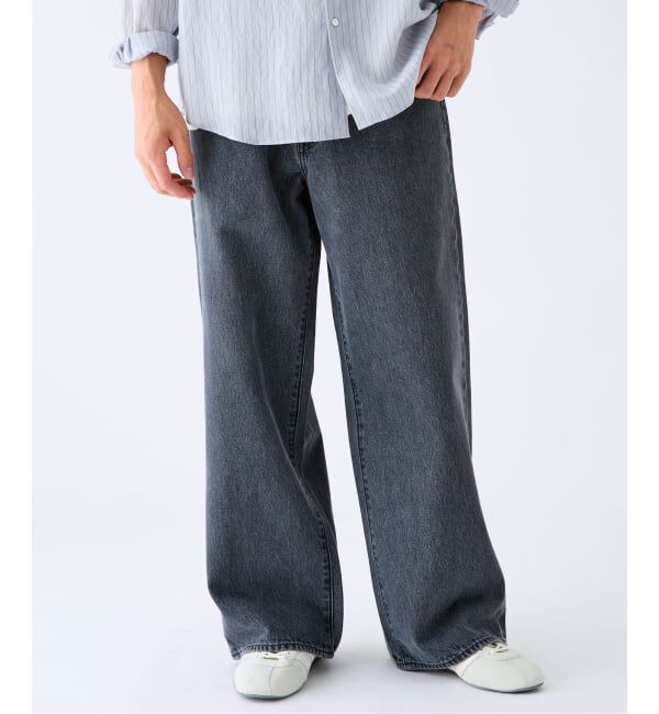 EDIFICE「Levi&rsquo;s(リーバイス) 別注 Baggy Wide Leg デニムパンツ ASH BLACK（L30）」|デニム|