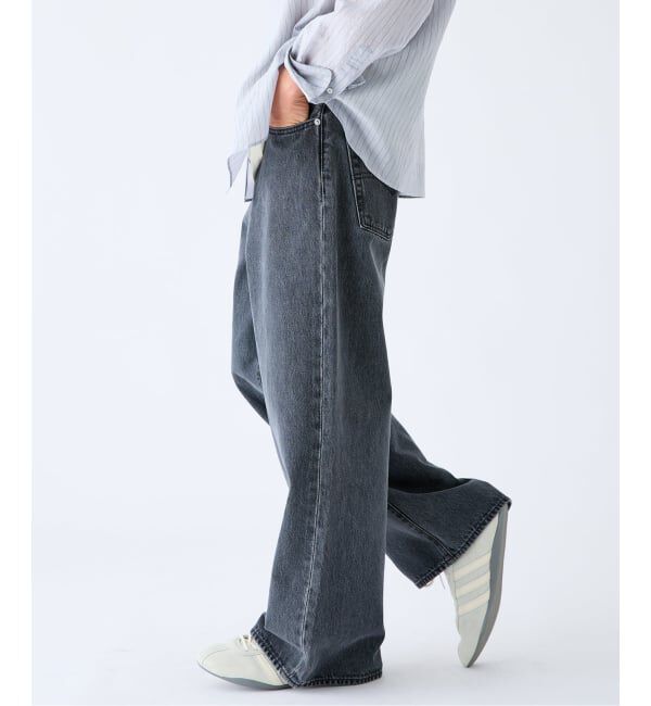 EDIFICE「Levi&rsquo;s(リーバイス) 別注 Baggy Wide Leg デニムパンツ ASH BLACK（L30）」|デニム|