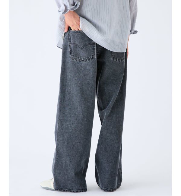 EDIFICE「Levi&rsquo;s(リーバイス) 別注 Baggy Wide Leg デニムパンツ ASH BLACK（L30）」|デニム|