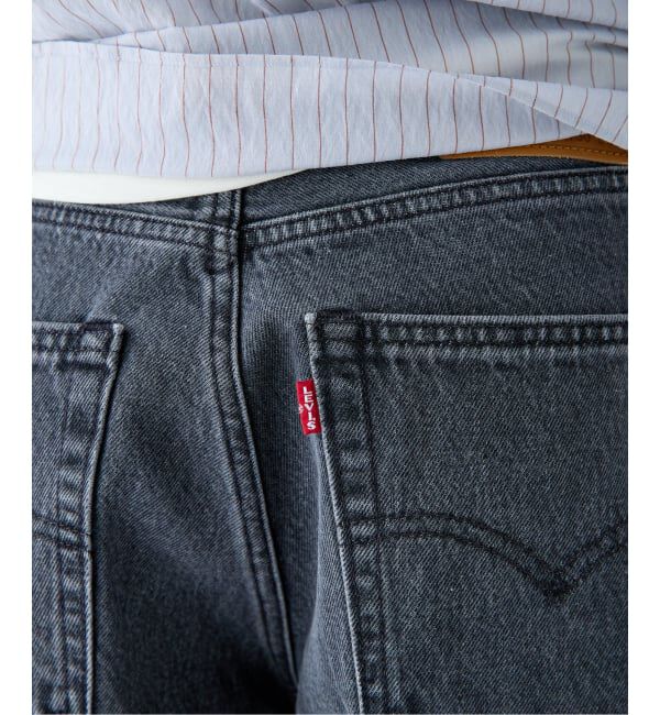 EDIFICE「Levi&rsquo;s(リーバイス) 別注 Baggy Wide Leg デニムパンツ ASH BLACK（L30）」|デニム|