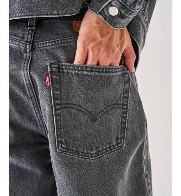 EDIFICE「Levi&rsquo;s(リーバイス) 別注 Baggy Wide Leg デニムパンツ ASH BLACK（L30）」|デニム|
