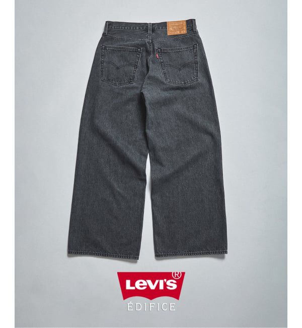 EDIFICE「Levi&rsquo;s(リーバイス) 別注 Baggy Wide Leg デニムパンツ ASH BLACK（L30）」|デニム|