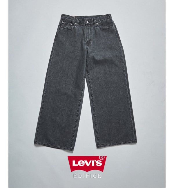 EDIFICE「Levi&rsquo;s(リーバイス) 別注 Baggy Wide Leg デニムパンツ ASH BLACK（L30）」|デニム|