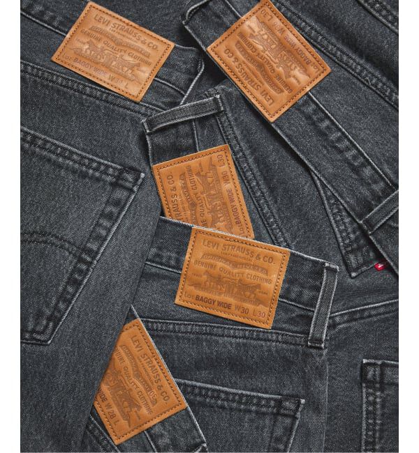 EDIFICE「Levi&rsquo;s(リーバイス) 別注 Baggy Wide Leg デニムパンツ ASH BLACK（L30）」|デニム|
