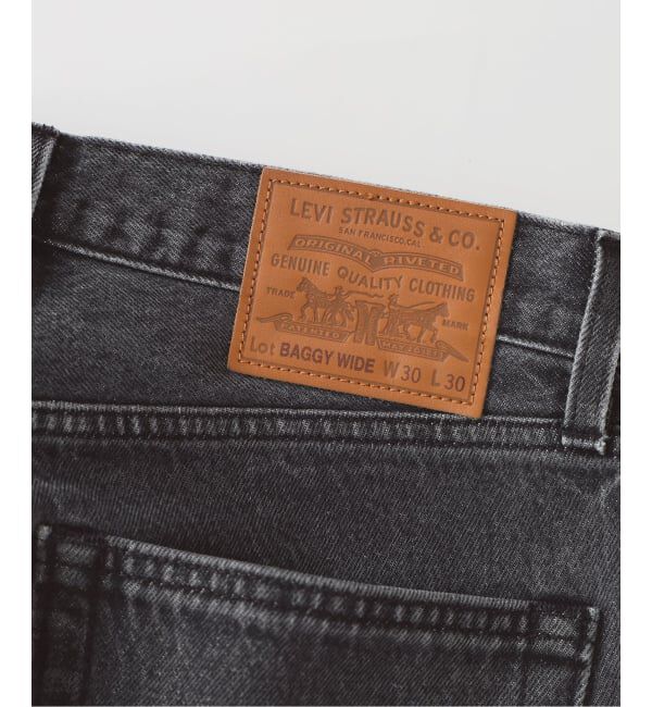 EDIFICE「Levi&rsquo;s(リーバイス) 別注 Baggy Wide Leg デニムパンツ ASH BLACK（L30）」|デニム|