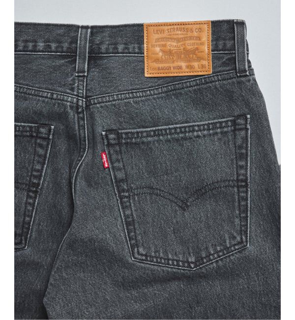 EDIFICE「Levi&rsquo;s(リーバイス) 別注 Baggy Wide Leg デニムパンツ ASH BLACK（L30）」|デニム|