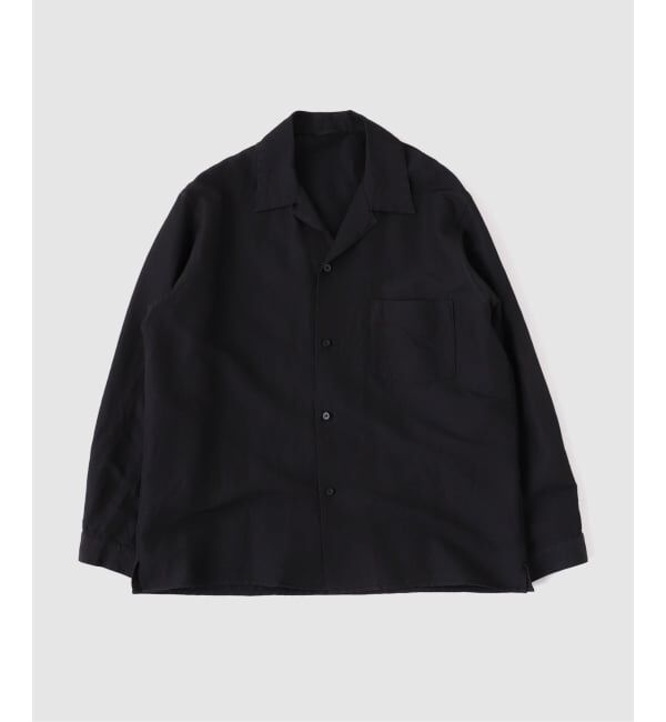 EDIFICE「blurhms（ブラームス）Washed Wool Silk Open-collar Shi」|シャツ・ブラウス|ブラック