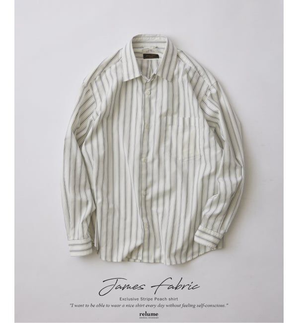 JOURNAL STANDARD relume「《予約》JAMES FABRIC/ジェームスファブリック ピーチ ストライプシャツ」|シャツ・ブラウス|ホワイト