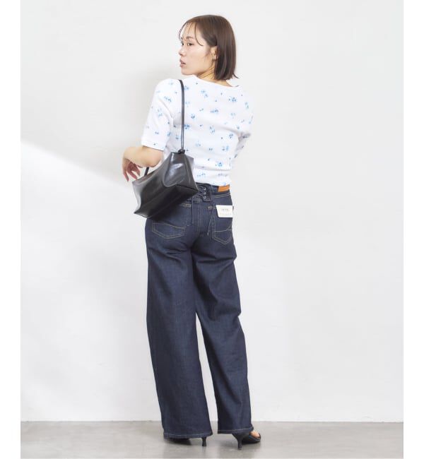 U by SPICK&SPAN「SOMETHING / サムシング LISA LACE UP WIDE」|デニム|