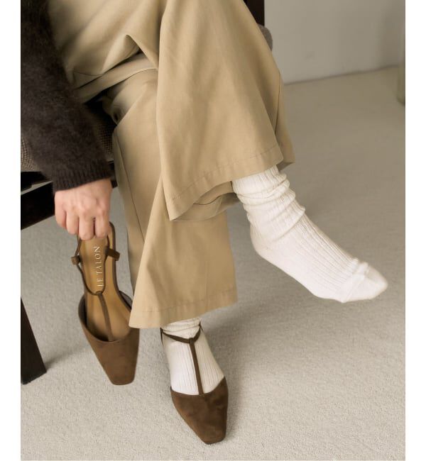  「LETALON Simple Rib socks」|ソックス|ナチュラル